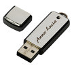 USB Stick Chrome 16 GB mit Kappe mit Lasergravur Gravur Namen