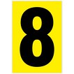 Zahlen schwarz auf gelb wetterfest als Aufkleber Klebezahlen Regalbeschriftung 80 mm