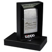 Zippo Benzinfeuerzeug Brush Chrom und schwarz matt mit individueller Gravur
