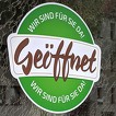 Aufkleber Geöffnet - Wir sind für Sie da 30 cm für Fenster Wand Boden
