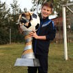 28 Pokal Fußball Lyon aus Resin silber/gold handbemalt 31oder XXL 80cm 26 