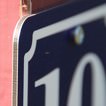 Hausnummer Schild Aluverbund blau 10x10 cm für Zaun Gartentor Tür