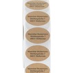 Etiketten Aufkleber NATURAL braun mit Druck individuell 6 x 4 cm oval