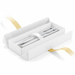 Etui LAERKE weiß klappbar mit Schleife für 1-2 Kugelschreiber