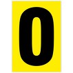 Zahlen schwarz auf gelb wetterfest als Aufkleber Klebezahlen Regalbeschriftung 80 mm
