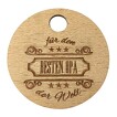 Pfandmarke SINÖWE Holz 40 mm Geschenkanhänger Schild mit Gravur