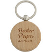 Schlüsselanhänger MILLE rund Holz Anhänger mit Gravur Logo Text