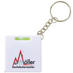 Schlüsselanhänger Rollbandmaß RIZO 1 m mit Wasserwaage und Druck Logo
