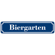 Schild BIERGARTEN Straßenschild wie Emailleschild