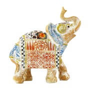 Thailändischer Elefant Viel Glück Terrakotta und blauer Himmel 14 cm