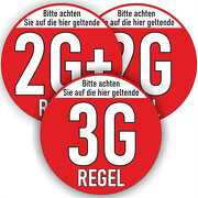 Aufkleber 3G 2G 2G+ Regel 20cm wetterfest für Tür Scheibe