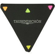 Haftnotizblock TRIANGLE schwarz oder natur 3-eckig mit 1-farbigem Druck