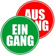 Aufkleber Eingang Ausgang im Set für Tür Glastür 20 cm groß