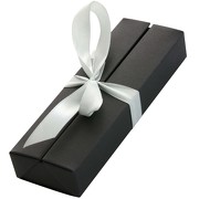 Etui LILJA schwarz klappbar mit Schleife für 1-2 Kugelschreiber