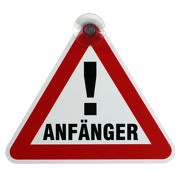 Anfänger Schild Autoschild mit Saugnapf 1,1 mm green
