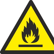 Aufkleber oder Schild Warnung vor feuergefährlichen Stoffen W021