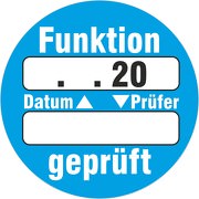 Funktion geprüft Prüfetiketten Prüfplaketten mit Beschriftungsfeldern 30 mm