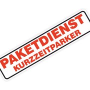 Magnetschild Paketdienst Kurzzeitparker 30 x 7 cm 0,9 mm stark