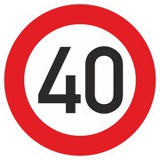Schild Aufkleber Zulässige Höchstgeschwindigkeit 40 km/h (STVO Zeichen 274-54) RA1