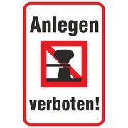 Hinweisschild Boote anlegen verboten 3mm Aluminium-Verbundmaterial
