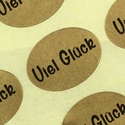 Etiketten Aufkleber Viel Glück gold Sticker Blumen 25x18 mm Haftpapier