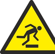 Aufkleber oder Schild Warnung vor Hindernissen am Boden W007