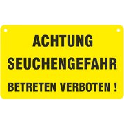 Achtung Seuchengefahr Weidezaunschild Schild 20x12 cm Weidezaun