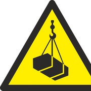 Aufkleber oder Schild Warnung vor schwebender Last W015
