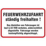 Schild Feuerwehrzufahrt freihalten 3 mm Aluverbund 3 Größen