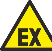 Aufkleber oder Schild D-W021 Warnung vor explosionsfähiger Atmosphäre EX