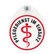 Schild Autoschild Pflegedienst im Einsatz mit Saugnapf 1,1 mm GREEN