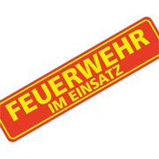 Magnetschild Feuerwehr im Einsatz 30 x 7 cm Magnettafel 0,9mm stark