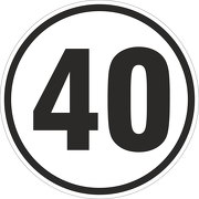 40 km/h Aufkleber Auto LKW Trecker Anhänger Schlepper 20 cm rund wetterfest