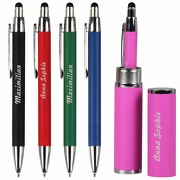 Kugelschreiber Touchpen TAMINO Set aus Metallkugelschreiber und Hülle mit Gravur