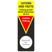 Grundplakette zur Prüfung Leitern und Tritte Prüfung gemäß DGUV Information 208-016