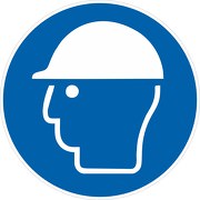 Aufkleber Kopfschutz / Helm benutzen M014