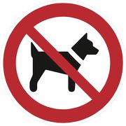 Aufkleber oder Schild Mitführen von Hunden Hunden verboten P021
