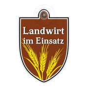 Schild Autoschild Landwirt im Einsatz Saugnapfschild GREEN