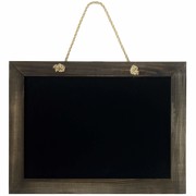 Kreidetafel MEDAN Wandtafel mit Kordel 40x30 cm Tafel Memotafel Echtholz braun