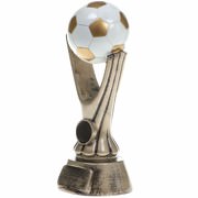 Pokal Fußball Paris 3 Größen auch als Set Hart-PVC weiß gold Trophäe Figur 