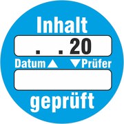 Inhalt geprüft Prüfetiketten Prüfplaketten mit Beschriftungsfeldern 30 mm
