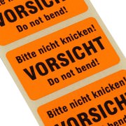 Etiketten Bitte nicht knicken Vorsicht do not bend Haftpapier 38x23 mm