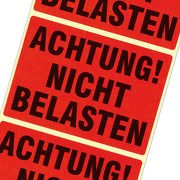 Etiketten Achtung nicht belasten Haftpapier 105 x 75 mm leuchtend rot