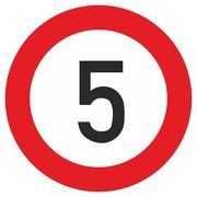 Schild Aufkleber Zulässige Höchstgeschwindigkeit 5 km/h (STVO Zeichen 274-50) RA1