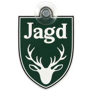 Schild Autoschild Jagd mit Saugnapf Saugnapfschild 1,1 mm GREEN