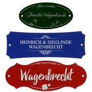 Türschild Namensschild Klingelschild Aluminium mit Text Gravur 3 Formen 4 Farben
