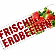 Frische Erdbeeren Spannbanner Banner Werbebanner Poster 3 x 1 Meter