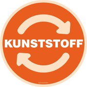 Wertstoffkennzeichnung Kunststoff Aufkleber