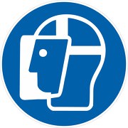 Aufkleber Gesichtsschutz benutzen M013