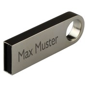 USB Stick als Schlüsselanhänger Keyna 8 16 32GB aus Metall mit Gravur Namen Logo